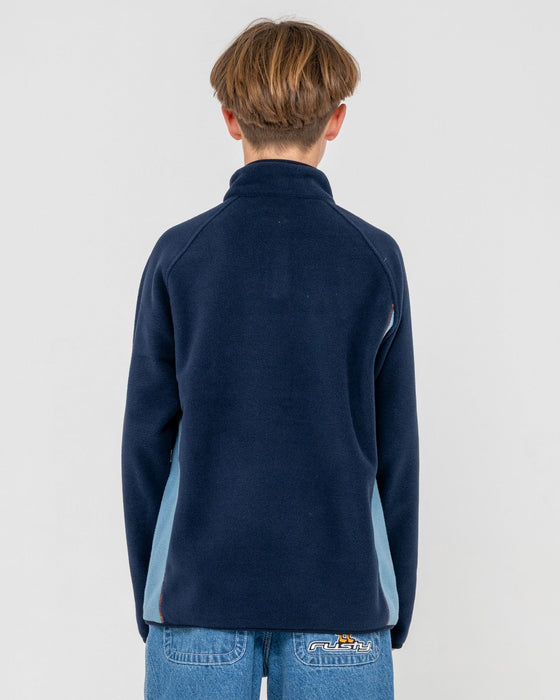 boy-wearing-blizzard-quarter-zip-polar-fleece-boys-in-navy-blue
