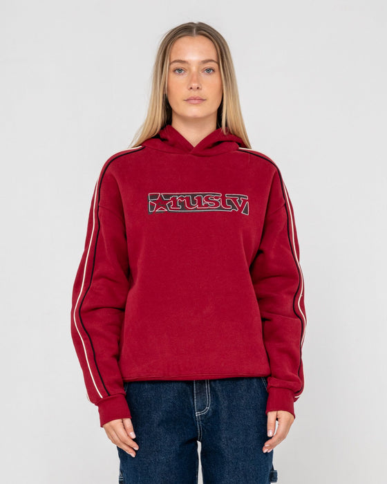 woman-wearing-red-raw-archival-oversized-hood-in-red