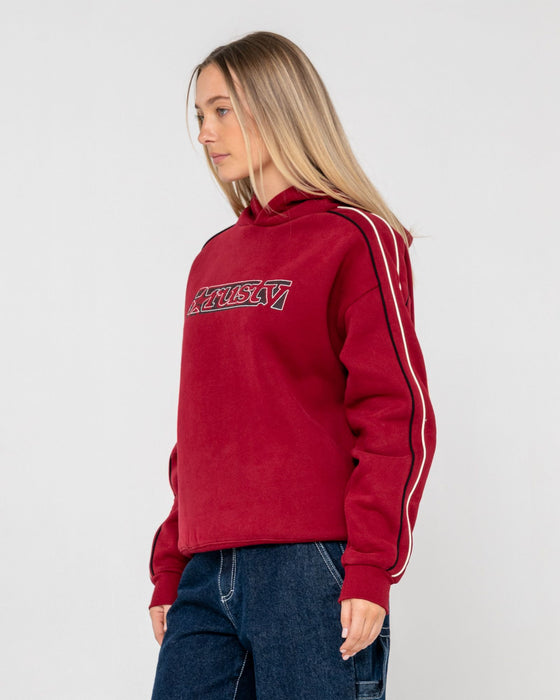 woman-wearing-red-raw-archival-oversized-hood-in-red