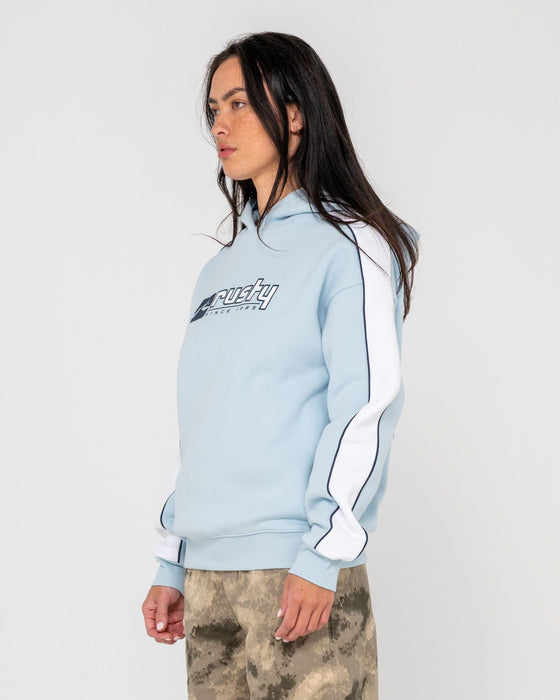 woman-wearing-hailstone-oversized-hooded-fleece-in-retro-blue