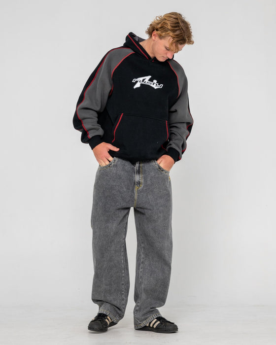 man-wearing-paneka-hooded-fleece-in-black