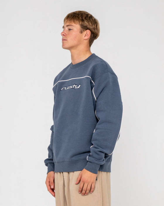 man-wearing-trigger-crew-fleece-in-atlantic-blue