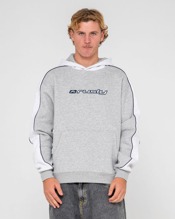 man-wearing-panela-anderson-2-0-hooded-fleece-in-grey-marle