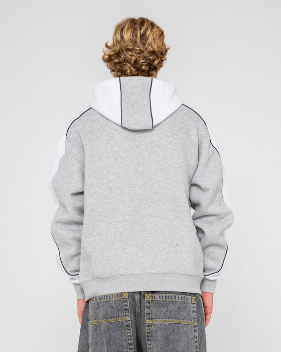 man-wearing-panela-anderson-2-0-hooded-fleece-in-grey-marle