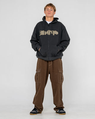 Man wearing Ransom 2.0 Zip Thru Hooded Fleece in Carbon