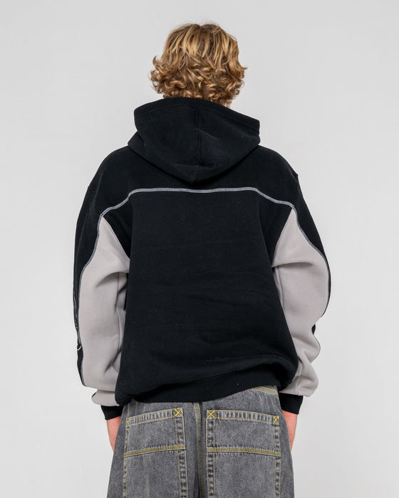 man-wearing-titan-hooded-fleece-in-black