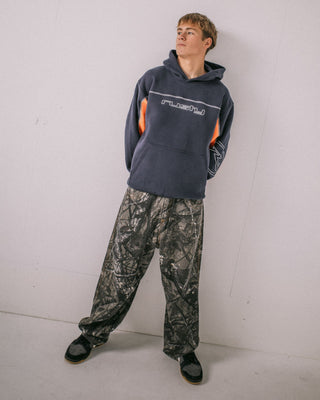 Man wearing Titan Hooded Fleece in Navy Blue