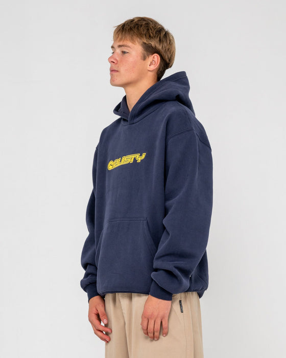 man-wearing-flip-daddy-2-0-hooded-fleece-in-navy-blue