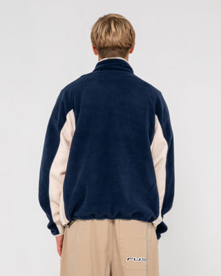 Man wearing Blizzard Quarter Zip Polar Fleece in Navy Blue