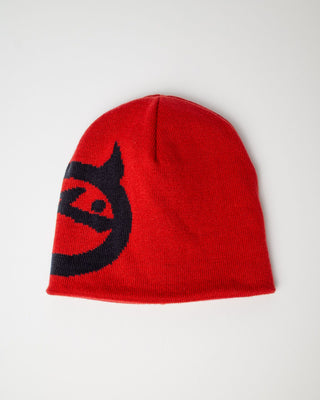 Womens Devil Girl Reversible Beanie in Navy Blue