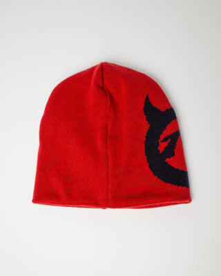 Womens Devil Girl Reversible Beanie in Navy Blue