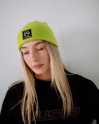 Womens Punchy Beanie in Lime Punch