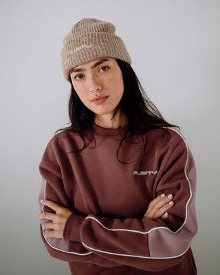 Womens Feelin Fuzzy Beanie in Taupe