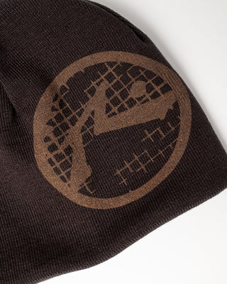 Mens Square Eye Reversible Beanie in Pinecone