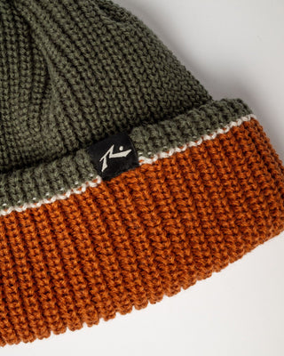Mens Double Dip Thinsulate Beanie in Shadow Army