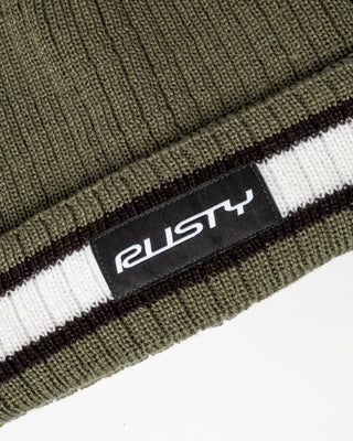 Mens Bones Reversible Beanie in Shadow Army