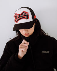 Red Raw Graphic Trucker Cap