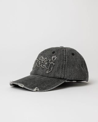 Womens Roxanne Denim Dad Cap in Washed Black