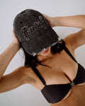 Roxanne Distressed Denim Dad Cap