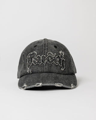 Womens Roxanne Denim Dad Cap in Washed Black