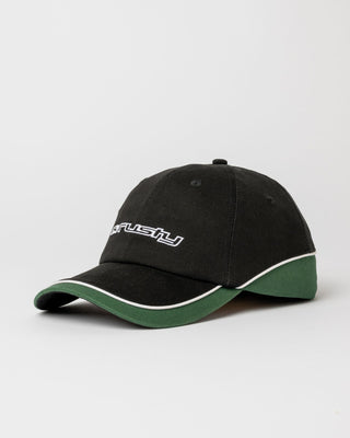 Mens Double Dip Dad Cap in Black