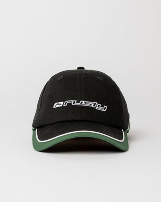 Mens Double Dip Dad Cap in Black
