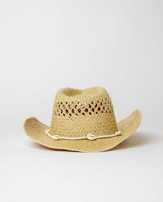 Womens Howdy Cowboy Straw Hat in Sand
