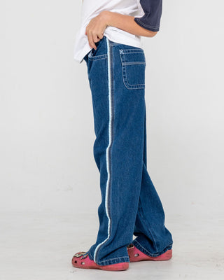 Girl wearing Flip Girl Low Rise Jean in Deep Sea Blue