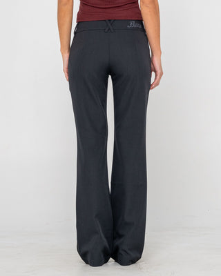 Woman wearing Finance Mummy Low Rise Suit Pant in Black