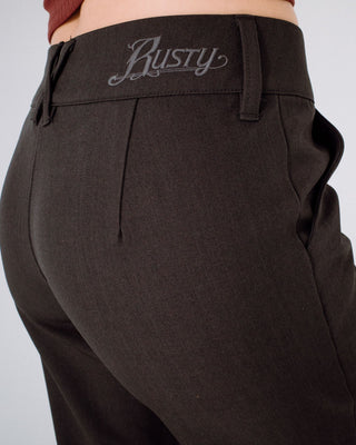 Woman wearing Finance Mummy Low Rise Suit Pant in Black