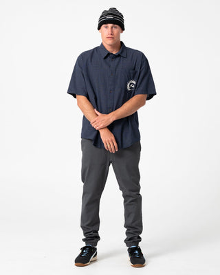 Man wearing Hook Out Elastic Pant in Black