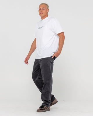 Man wearing Rifts 5 Pkt Pant in Coal