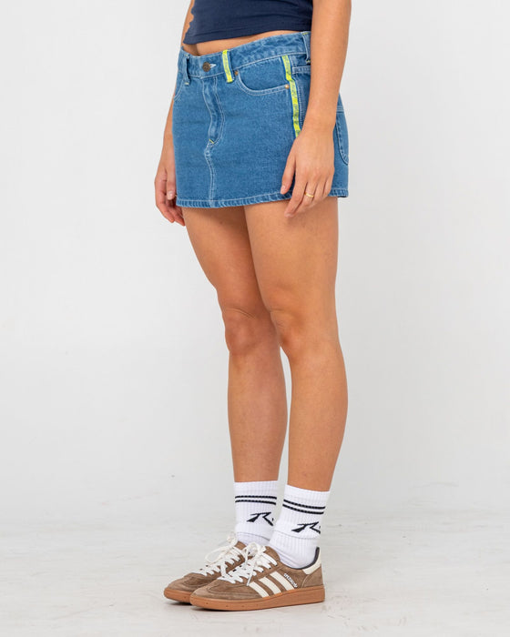 woman-wearing-flip-mommy-low-rise-mini-denim-skirt-in-middy-blue-lime