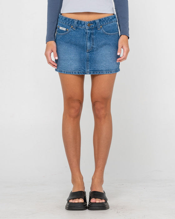 woman-wearing-mavericks-low-rise-denim-mini-skirt-in-blasted-middy-blue