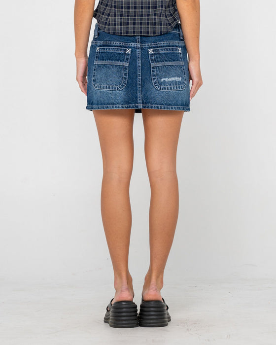 woman-wearing-flip-mommy-diy-low-rise-mini-denim-skirt-in-blasted-deep-sea-blue