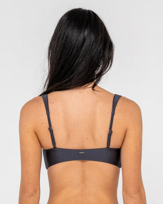 Woman wearing Shadow Bralette Bikini Top in Carbon