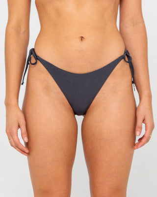 Woman wearing Shadow Brazilian Ties Bikini Bottom in Carbon