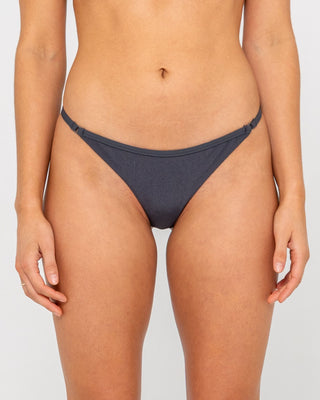 Woman wearing Shadow Ring Cheeky Bikini Bottom in Carbon