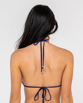 Woman wearing Eighty Five Multiway Bikini Top in Red