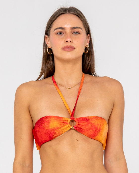 woman-wearing-sunrise-bandeau-bikini-top-in-sunset-orange