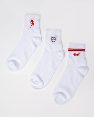 Womens Fancy Day Crew 3-sock Pack in White