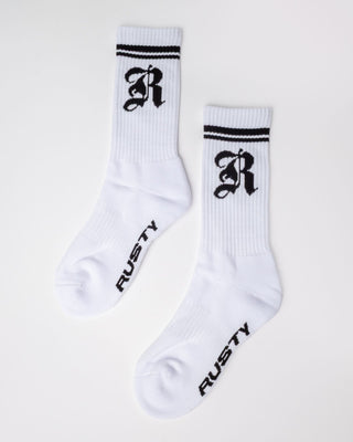 Womens All In Mid Calf Sock in White