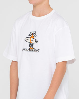 Boy wearing Dr. Dot Short Sleeve Tee Boys in White