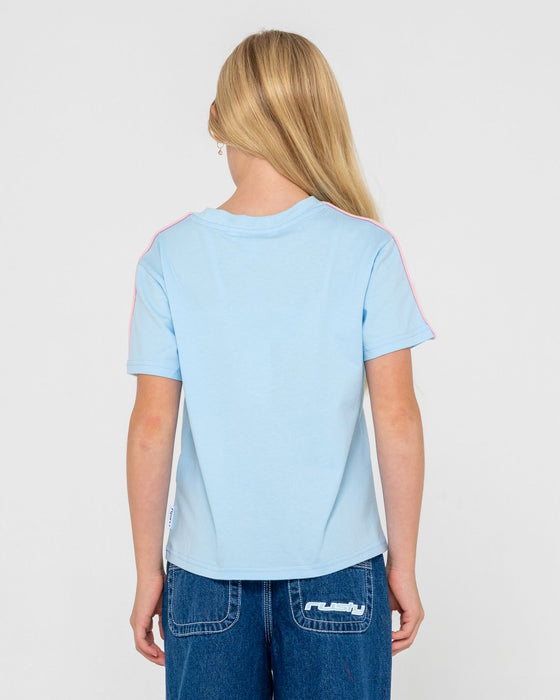 girl-wearing-girls-team-varity-standard-tee-in-vintage-blue
