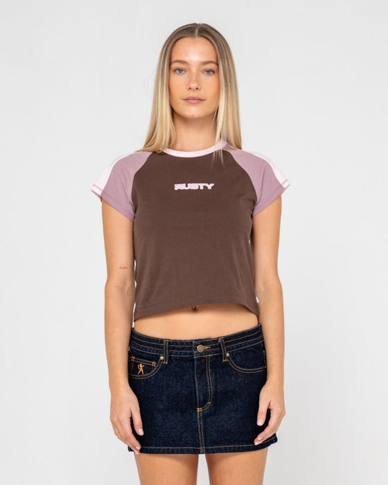 woman-wearing-bradley-mini-cap-sleeve-tee-in-java