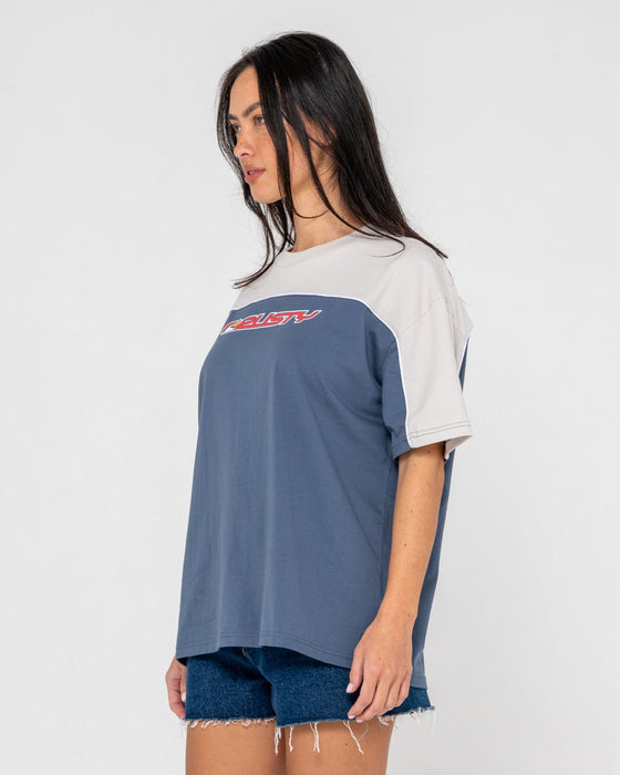 woman-wearing-archived-ops-oversize-short-sleeve-tee-in-china-blue