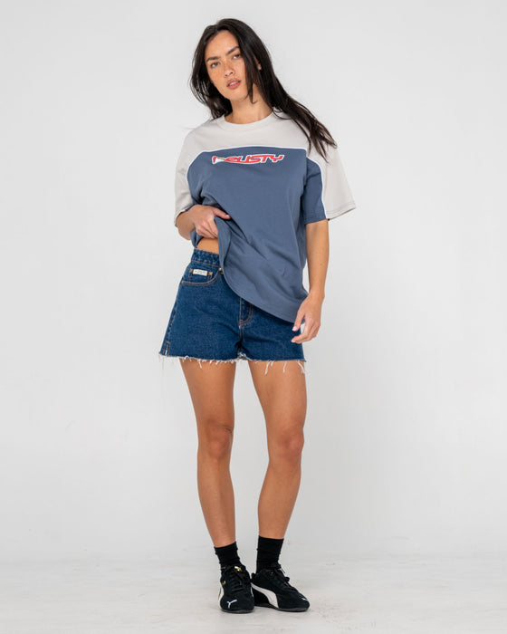 woman-wearing-archived-ops-oversize-short-sleeve-tee-in-china-blue