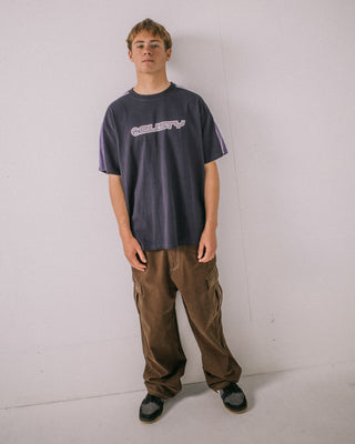 Man wearing Alonso Short Sleeve Tee in Navy Blue 3