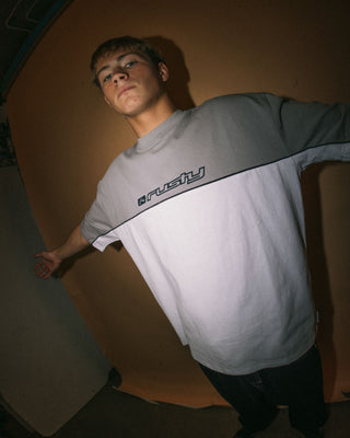 Man wearing Infinity Short Sleeve Tee in White 2