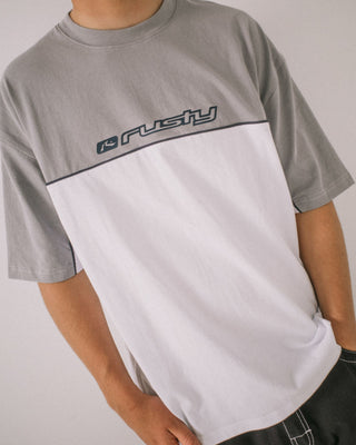 Man wearing Infinity Short Sleeve Tee in White 2